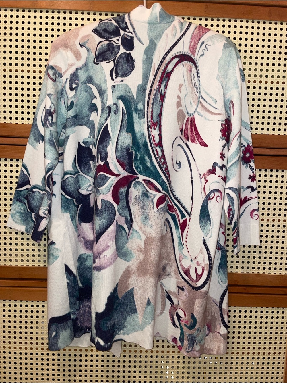 🛍️Nana’s Corner🥂 Chico’s Open-Front Floral Watercolor Jacket in Multi Sz 1 - Picture 5 of 6